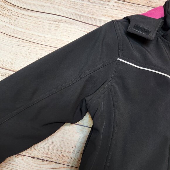 CB Cutter Buck Sport Jacket Women's Size M 10-12 Black Pink Heavyweight Hoodie - Picture 3 of 16